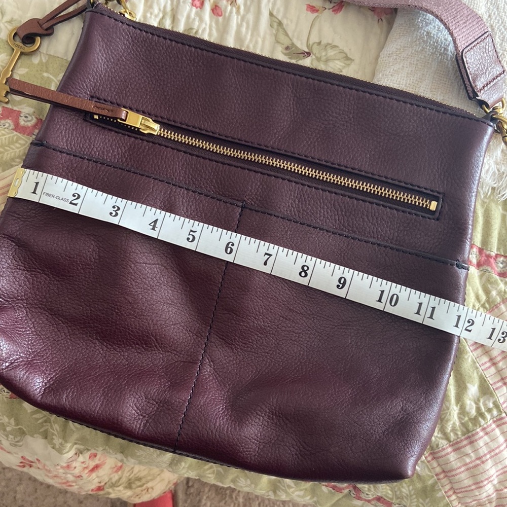 Fossil Fiona burgundy leather Crossbody bag